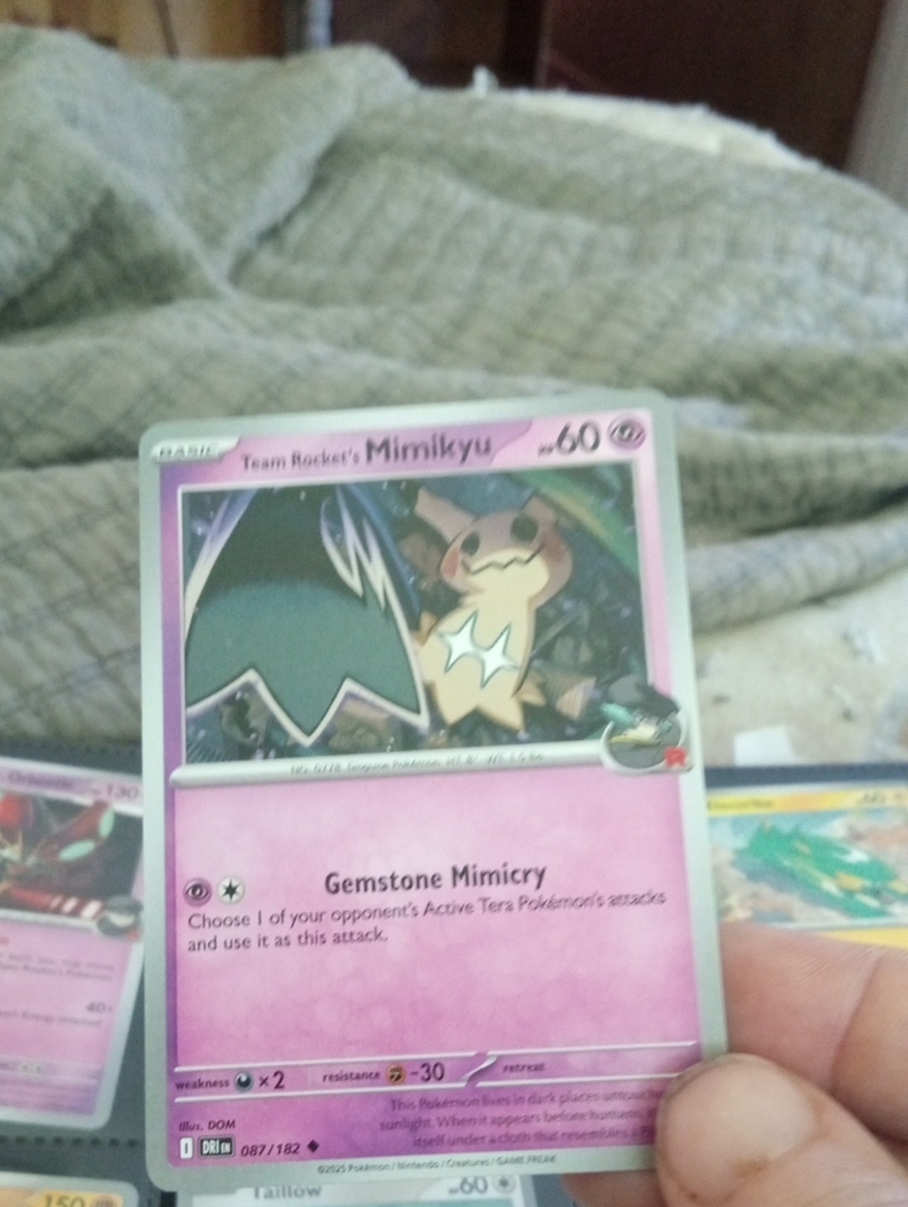 Pokemon Team Rocket's Mimikyu Trading Card - Pink